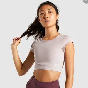 Gymshark Dreamy Cap Sleeve Crop Top - Taupe - M